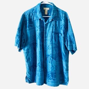 Kona Kai 2XL Silk Button Down Hawaiian Shirt 2XL